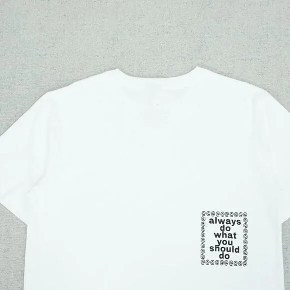 Always White Multicolor Lettering Short Sleeve T Shirt